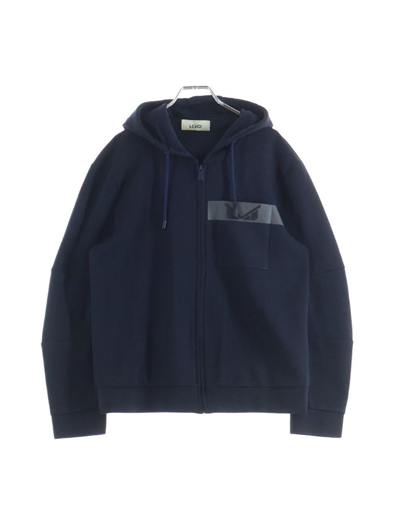 Fendi Zip Up Hoodie Monster Bugs Zip Up Sweatshirt Black
